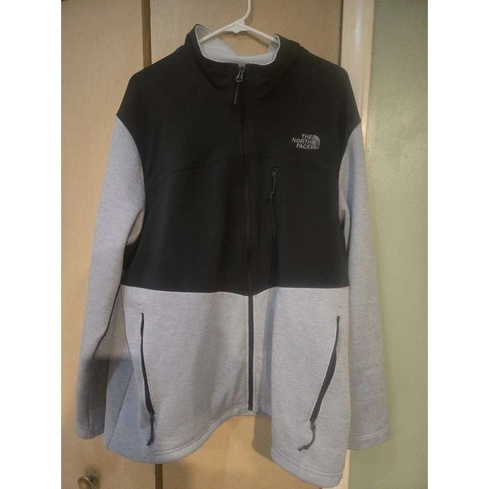 The North Face Full Zip Jacket XXL Black Gray Fleece Lined Mens